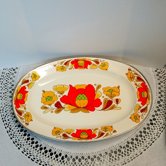 Sanko"country flowers oval platter - Picture 5 of 8